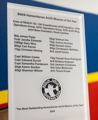 A plague with names on it.