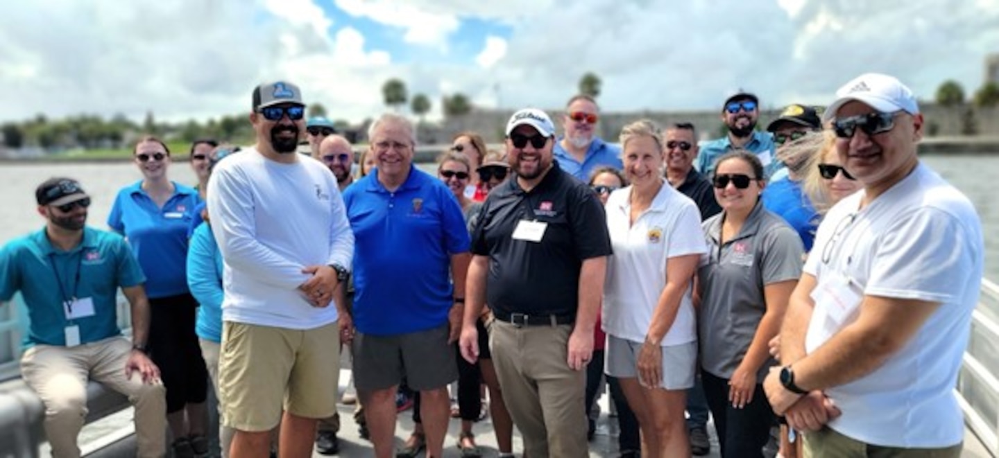 USACE Jacksonville District partners and stakeholders take a moment for some partnership posterity during the St. Augustine Back Bay Feasibility Study Environmental Sub-Team and Cultural Resources Boat Tour.