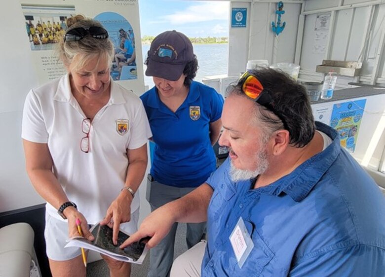 USACE Jacksonville Lead Biologist, Darren Pecora, explains natural and nature-based features under consideration in the St. Augustine Back Bay Feasibility Study, designed to ameliorate coastal and inland flooding around the entire municipal area of the city.