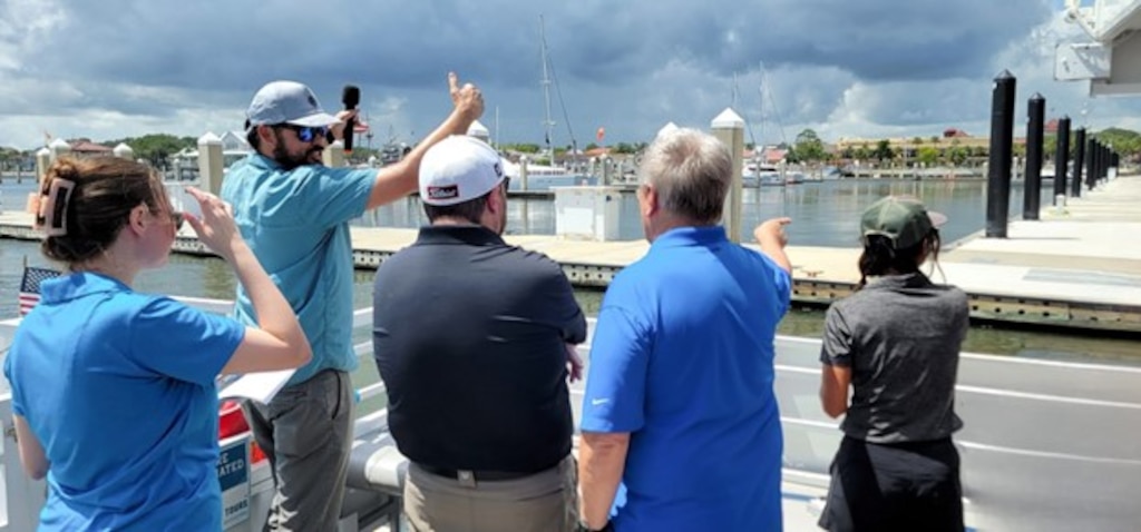 U.S. Army Corps of Engineers  Jacksonville District senior technical lead, Marty Durkin, outlines structural and non-structural alternatives under consideration in the St. Augustine Back Bay Feasibility Study, designed to ameliorate coastal and inland flooding around the entire municipal area of the city.