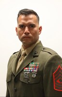 First Sergeant Andres Lazo, Inspector - Instructor Unit Senior Enlisted Leader, Company F, 2D Battalion 25th Marine Regiment