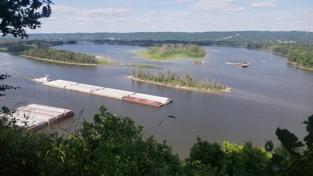 Barges on the Mississippi River