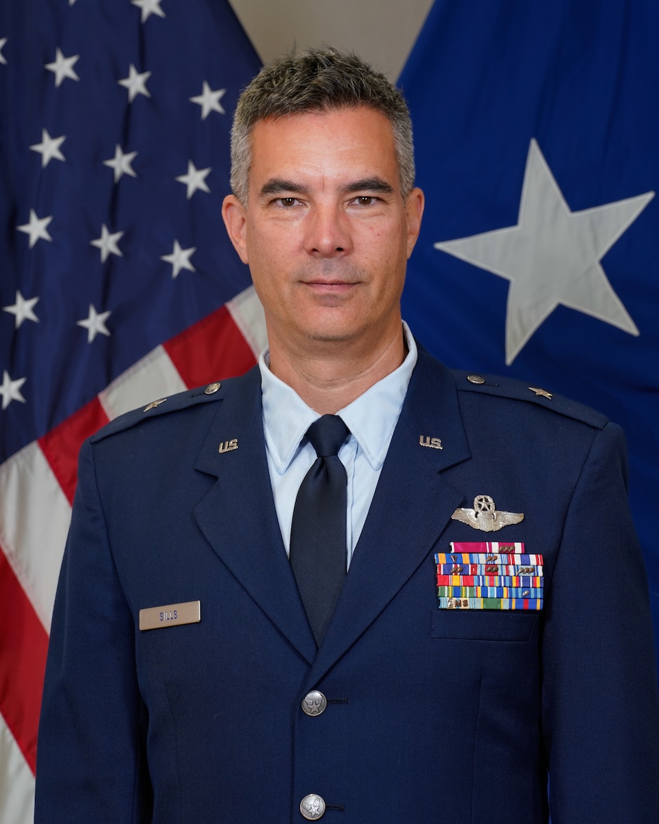 A portrait of Brig Gen Kristof K. Sills, commander of the 154th Wing.