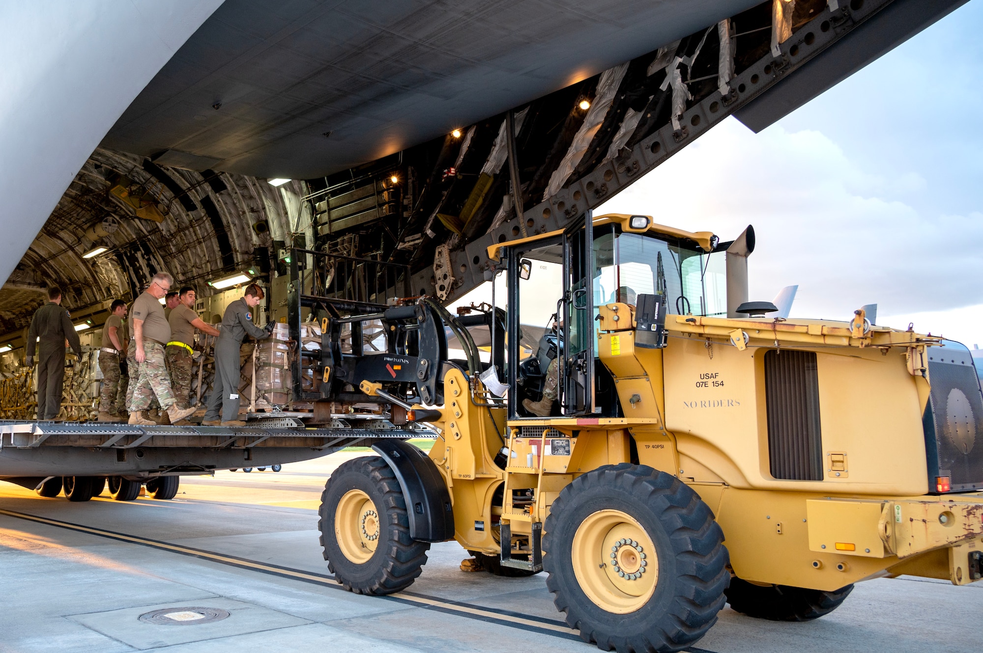 CHARLOTTE-DOUGLAS INTERNATIONAL AIRPORT BASE, N.C. – Seven days after Tropical Strom Helene devastated Western North Carolina, the North Carolina Air National Guard delivered an additional 80,000 pounds of food, water, and other critical supplies to the Asheville Regional Airport, Asheville, N.C.