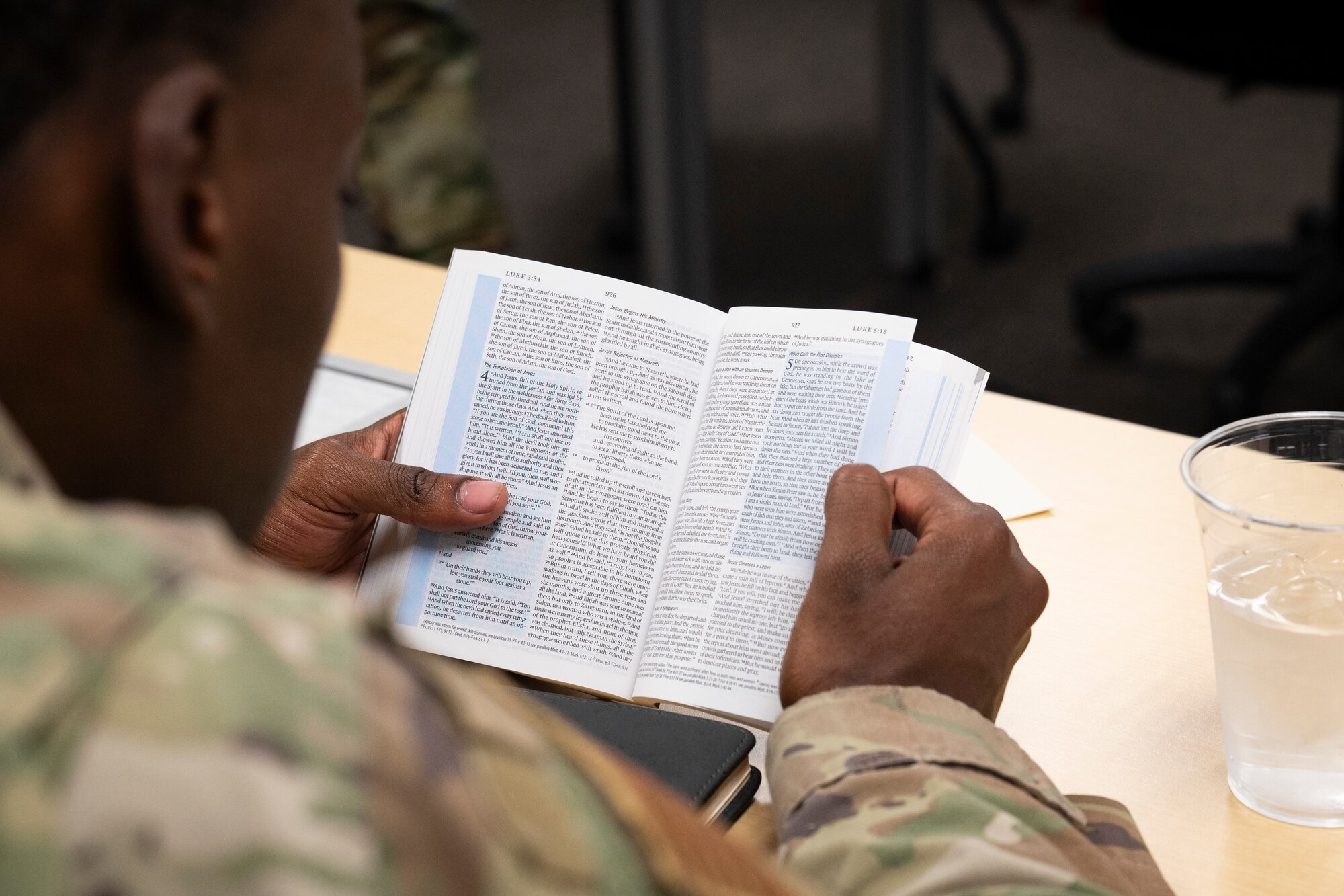 A man reads the Bible.