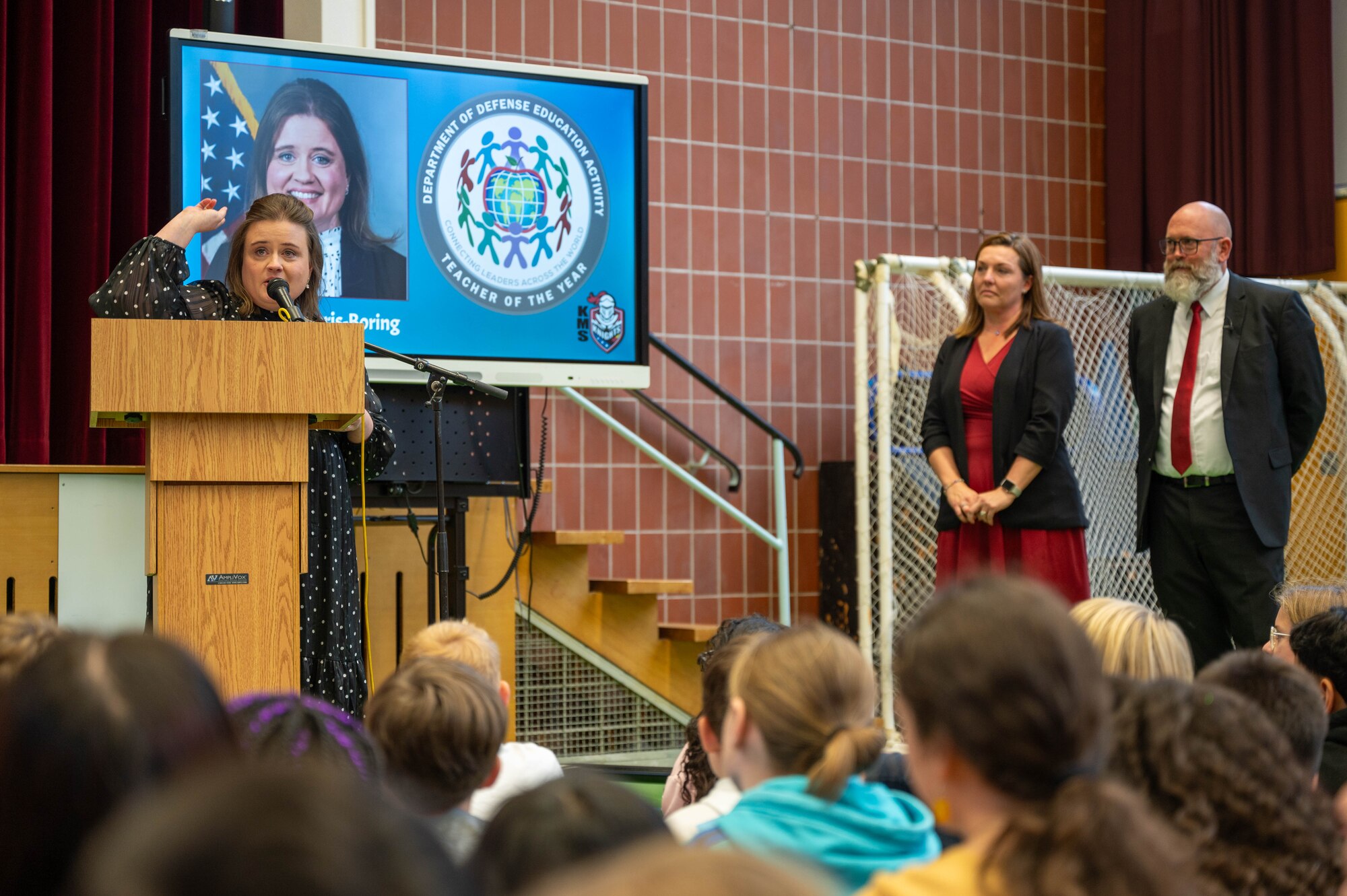 A speaker addresses event attendees.