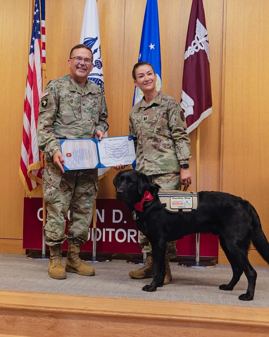 BAMC holds special promotion ceremony for three four-legged service members