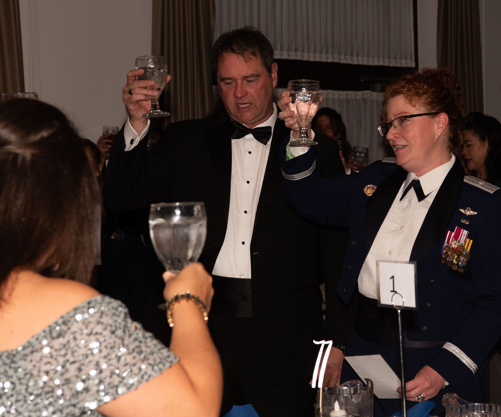 Brig Gen Williams and spouse does a toast