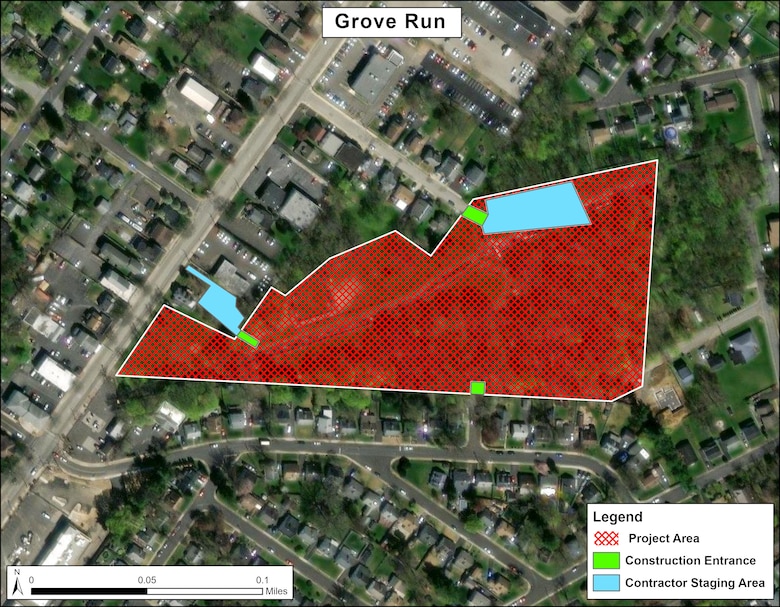 Map of Grove Park, part of Abington Environmental Infrastructure project.