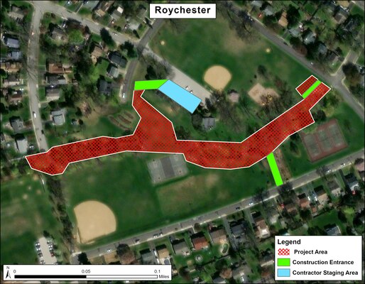 Map of Roychester Park, part of Abington Environmental Infrastructure project.