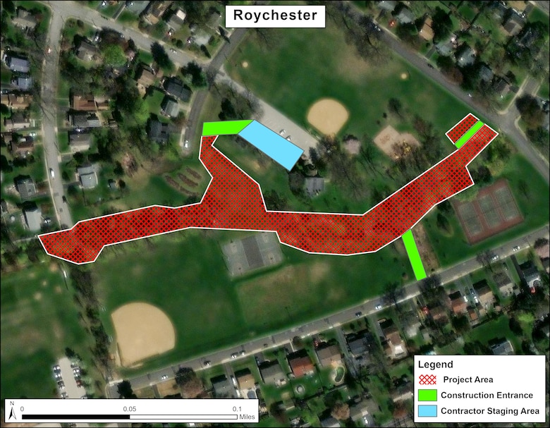 Map of Roychester Park, part of Abington Environmental Infrastructure project.