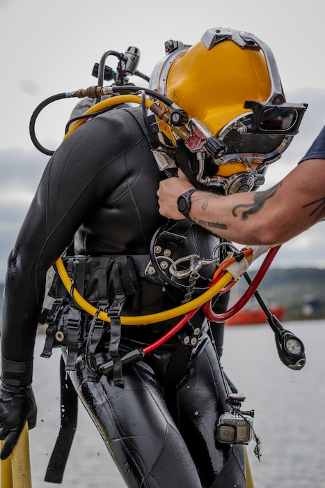 240916-N-TL968-1005 VARNA, Bulgaria — Senior Chief Hospital Corpsman Matthiew Huovinen, assigned to Mobile Diving and Salvage Unit (MDSU) 2, exits the water after dive operations during exercise Sea Breeze 2024, Sept. 16, 2024. Sea Breeze is an annual maritime exercise aimed at building collective capability and agility to restore security and stability in the dynamic Black Sea. Sea Breeze 2024-3 is focused on explosive ordnance disposal, dive operations and unmanned underwater vehicles. (U.S. Navy photo by Mass Communications Specialist 2nd Class Jackson Adkins)