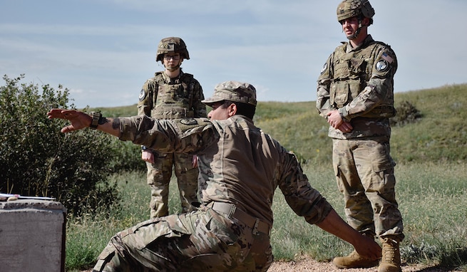 Soldiers with the 1st Space Brigade host guardians with Space Delta 9, Delta 6 and Delta 7, United States Space Force, for M67 grenade qualification at Fort Carson, Colorado, on Aug. 28, allowing the guardians a rare shot at close combat tactics. (U.S. Army photo by Brooke Nevins)