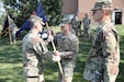 Capt. James Nolla, center, incoming headquarters and headquarters company commander, 85th U.S. Army Reserve Support Command, receives the colors during an assumption of command ceremony on Sunday, October 6, 2024, at the Paul G. Schulstad Army Reserve Center in Arlington Heights, Illinois. Nolla previously served on a five-year deployment at Fort Cavazos, Texas as a Supply and Services officer in the G-4 section.
(U.S. Army Reserve photo by Staff Sgt. David Lietz)