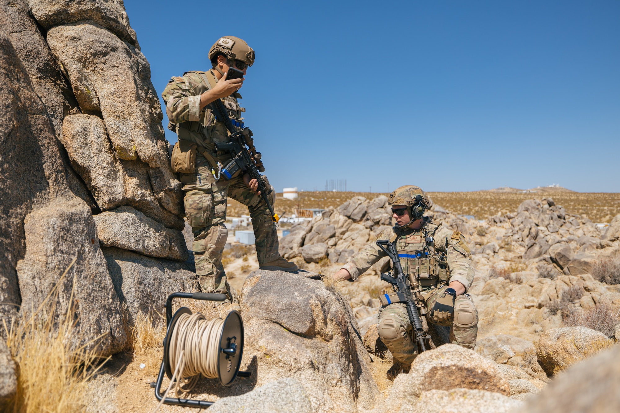 Explosive Ordnance Teams from multiple branches and bases converged on Edwards Air Force Base, California, for Field Training Exercise Obsidian Dragon, Sept. 8-13. (Air Force photo by Richard Gonzales)