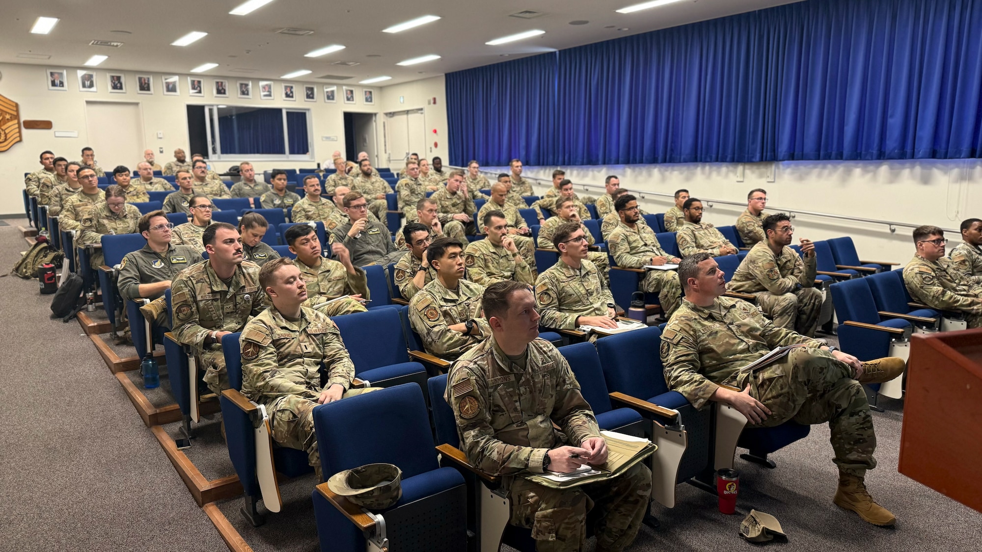 U.S. Air Force Airmen assigned to the 374th Airlift Wing attend the Air Advisor A course at Yokota Air Base, Japan.