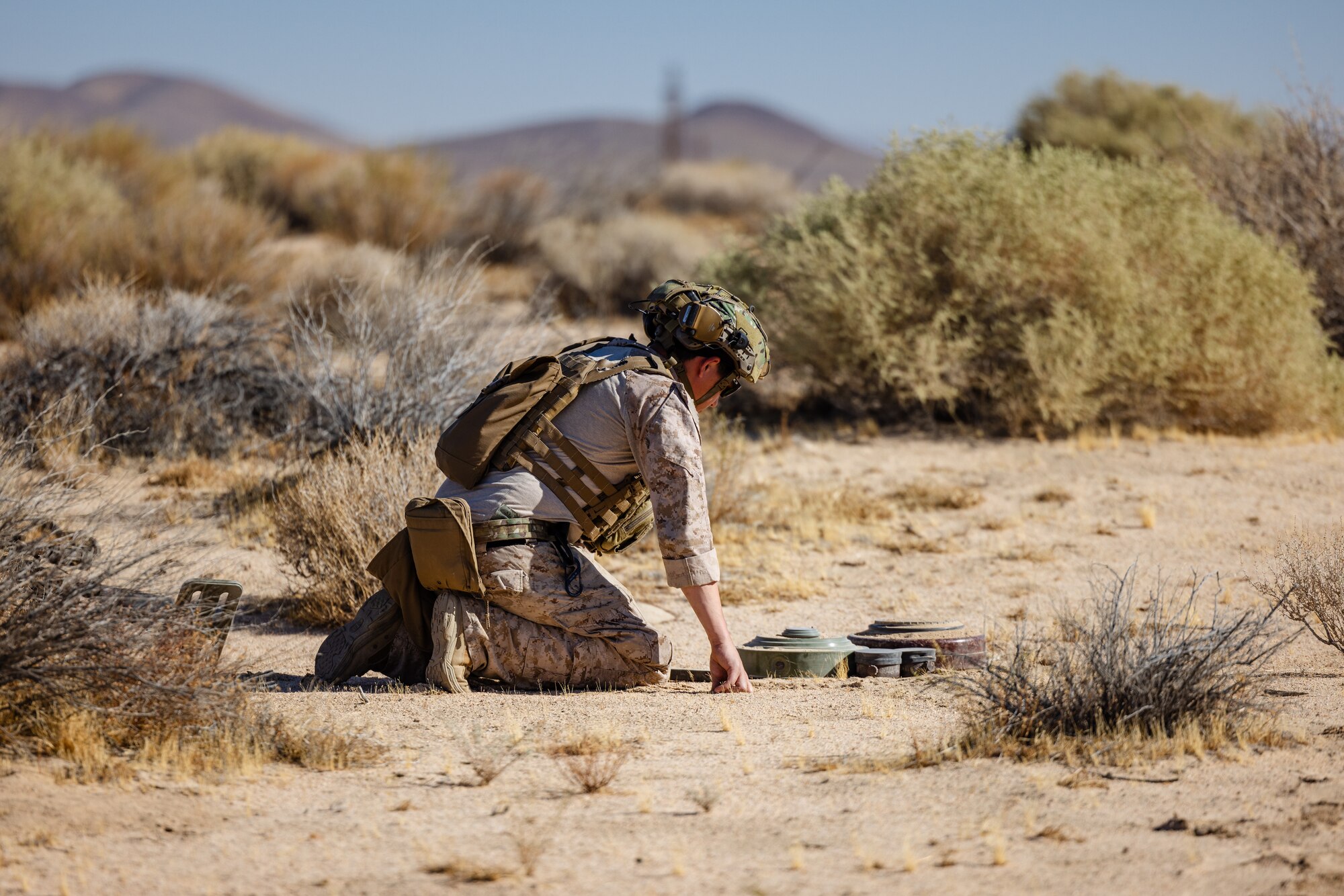 Explosive Ordnance Teams from multiple branches and bases converged on Edwards Air Force Base, California, for Field Training Exercise Obsidian Dragon, Sept. 8-13. (Air Force photo by Lindsey Iniguez)
