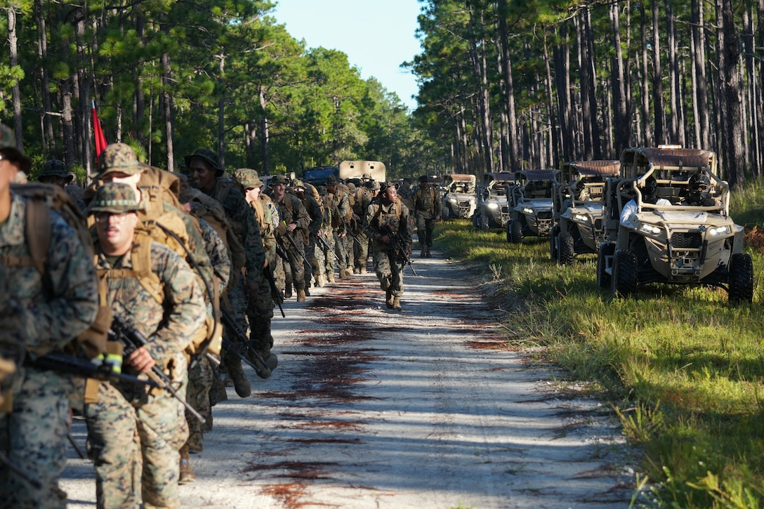 Combat Logistics Battalion 2 Conducts a 9.3-Mile Hike