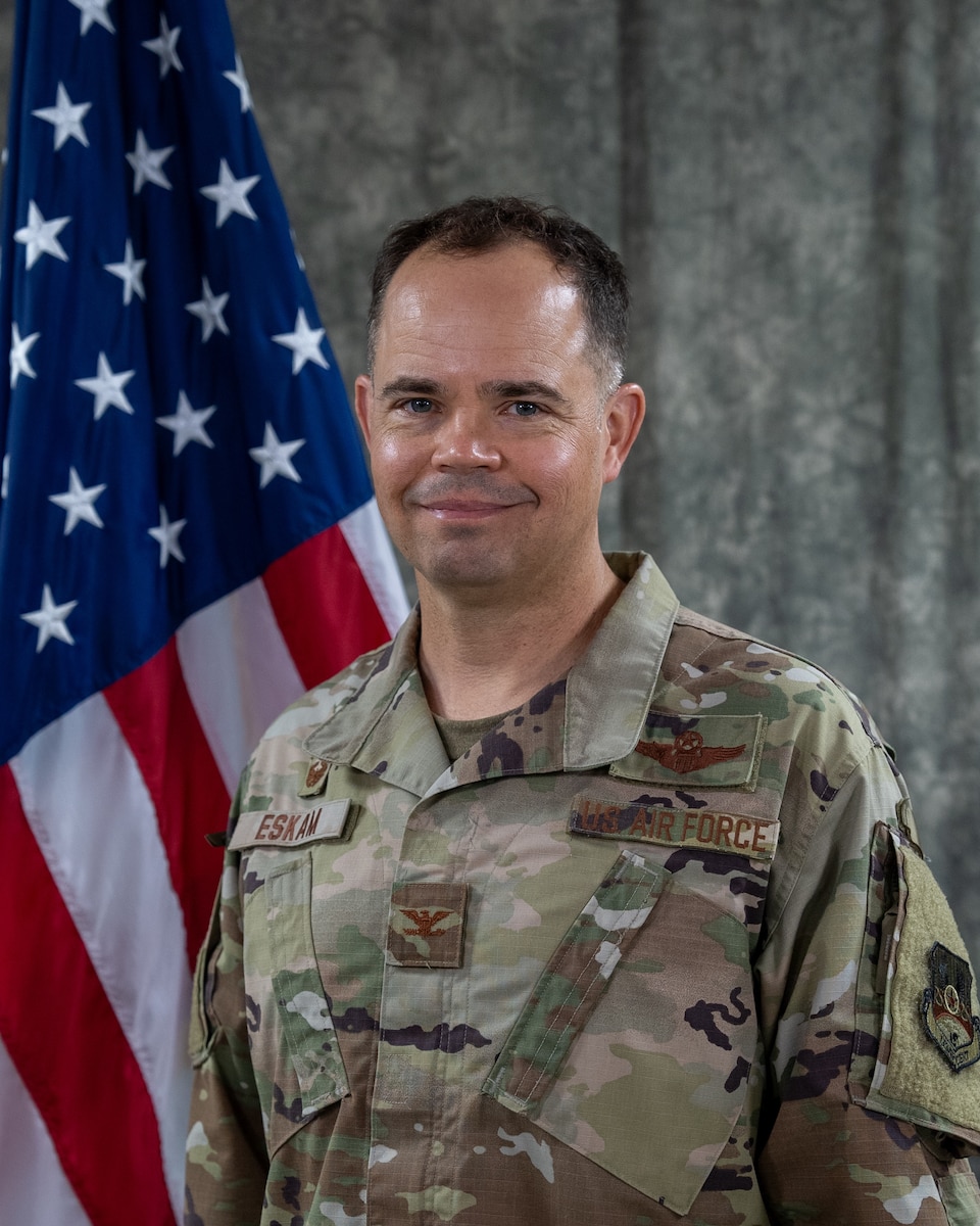 Col. Brandon Eskam is Commander at 332d Air Expeditionary Wing in Southwest Asia, where he commands a composite wing that includes a wide array of combat Air Force capabilities including precision strike, intelligence, surveillance and reconnaissance, and combat search and rescue in direct support of U.S. Air Forces Central and U.S. Central Command priorities.