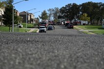 Beale's first responders perform a parade of vehicles around base housing with their sirens blaring to kick off Fire Prevention Week at Beale Air Force Base, California, Oct. 6, 2024.