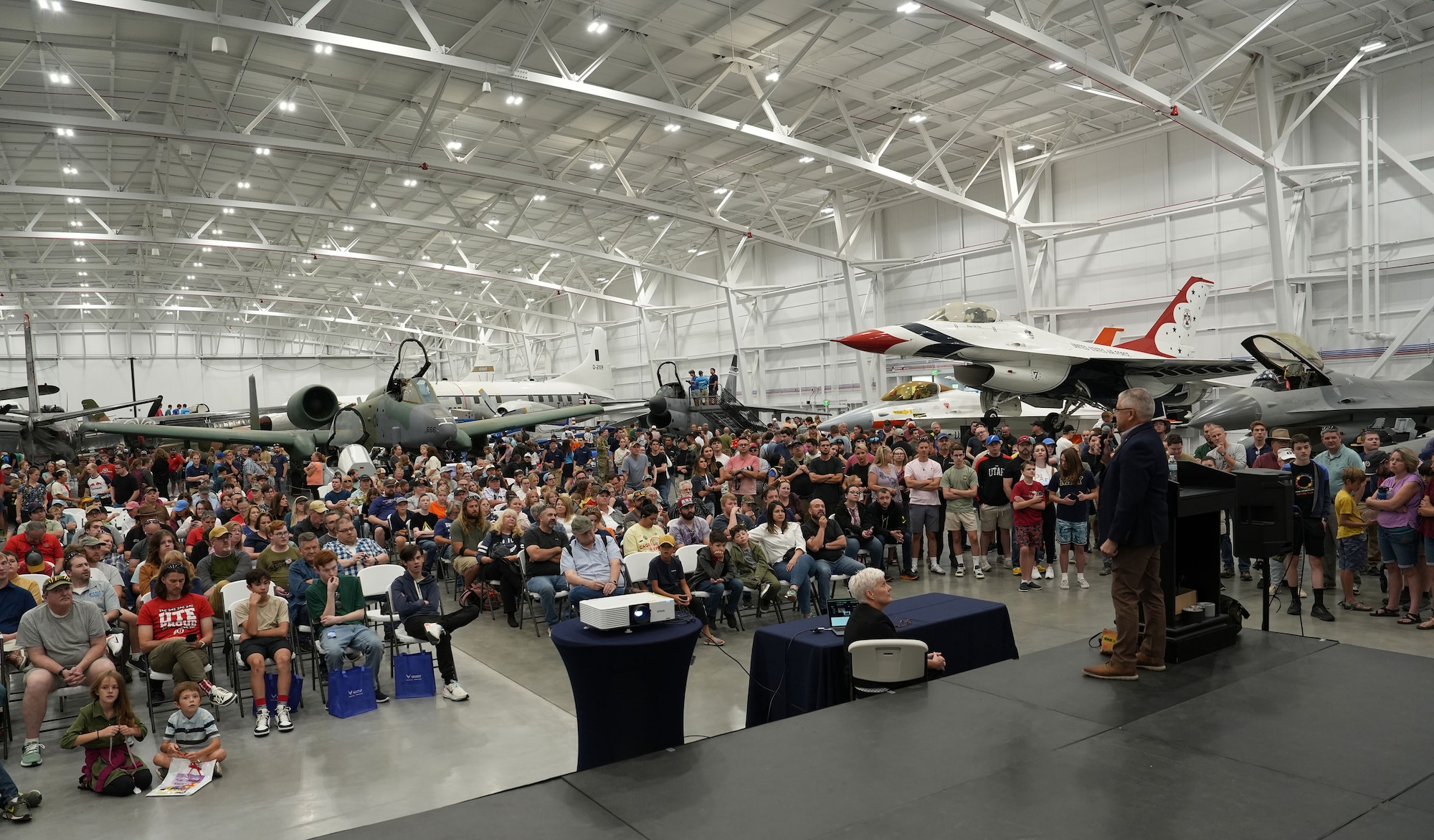 More than 9,000 people attended Open Aircraft Day Sept. 21 at the Hill Aerospace Museum. The event showcased 16 museum’s aircraft, including the newly acquired F-22 and F-117, which had open displays allowing for attendees to view inside the cockpits. In addition to viewing aircraft, guests heard from speakers Joe Chew, former F-22 crew chief, and Lt. Col Philip “Stonewall” Johnson, commander of the 514 Flight Test Squadron.