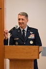 Change of Command for First Air Force. Images show the handoff from Lt. Gen. Steven Nordhaus to Lt. Gen. Luke Ahmann.