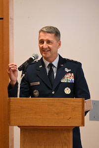 Change of Command for First Air Force. Images show the handoff from Lt. Gen. Steven Nordhaus to Lt. Gen. Luke Ahmann.