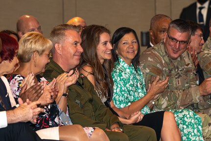 Change of Command for First Air Force. Images show the handoff from Lt. Gen. Steven Nordhaus to Lt. Gen. Luke Ahmann.