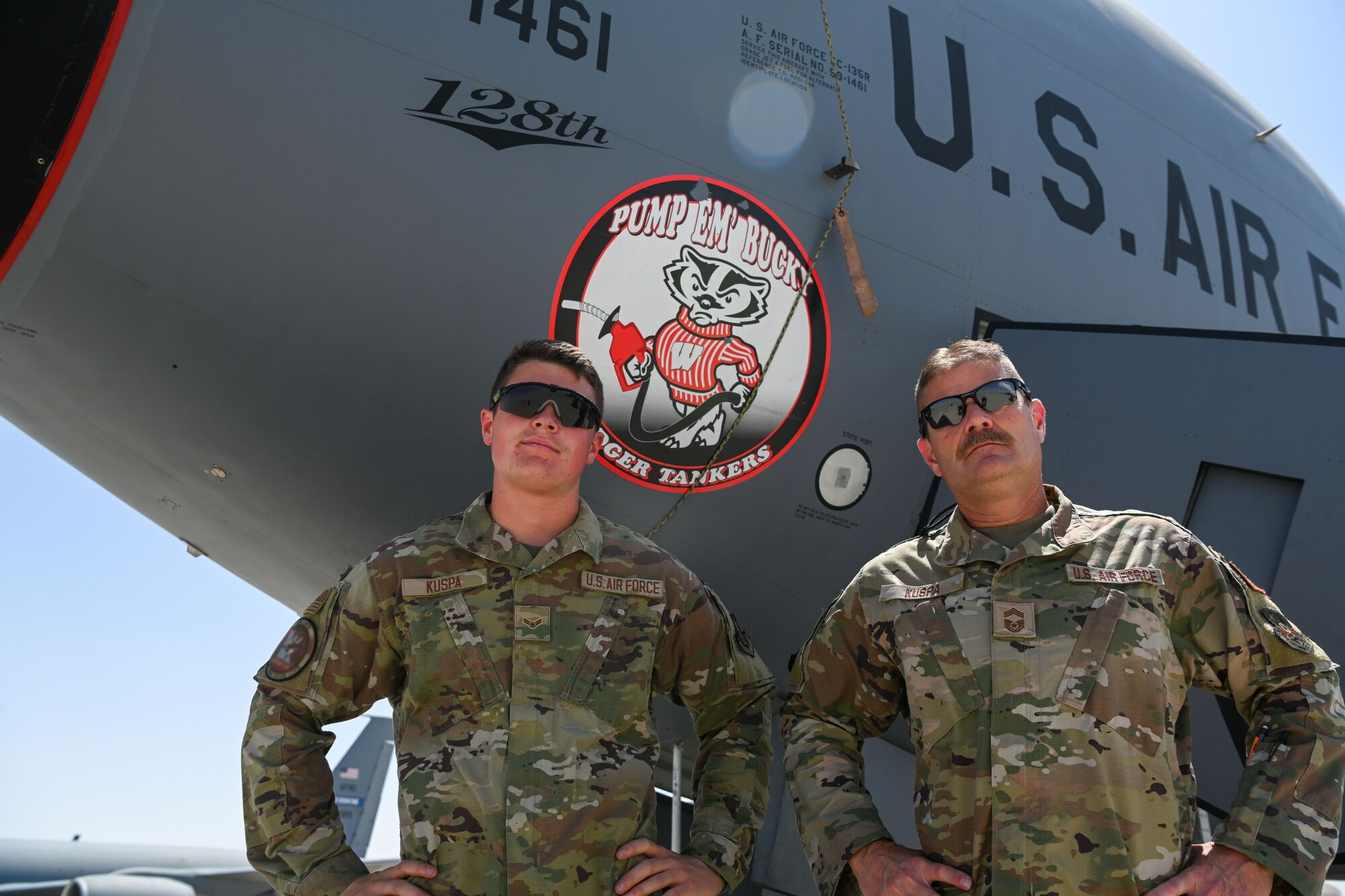 Father-son military duo work together