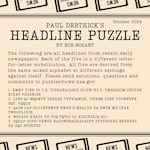 Headline Puzzle: October 2024 Encrypted Headlines Graphic