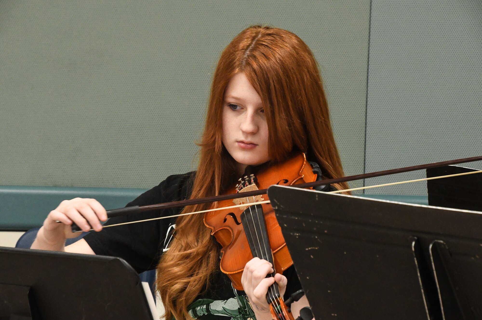 The Ben Eielson High School band plays music in honor of Veterans at the Veterans Day Breakfast hosted by their school, Nov. 10, 2022.