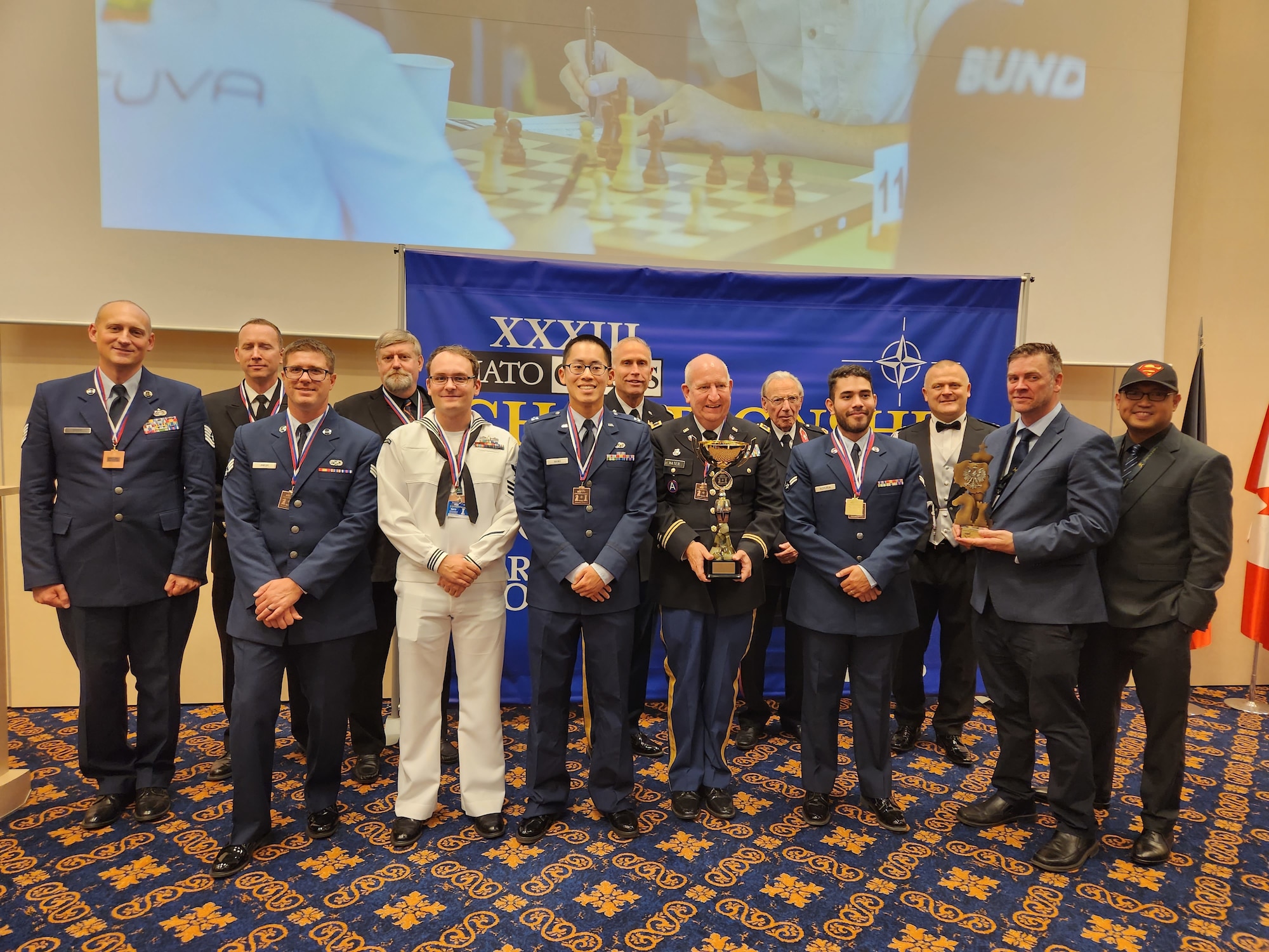 Team United States poses for group photo during 33rd NATO Chess Championship.