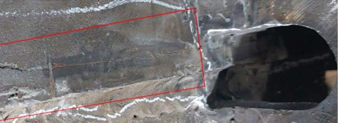 Photo of delamination on steel girder