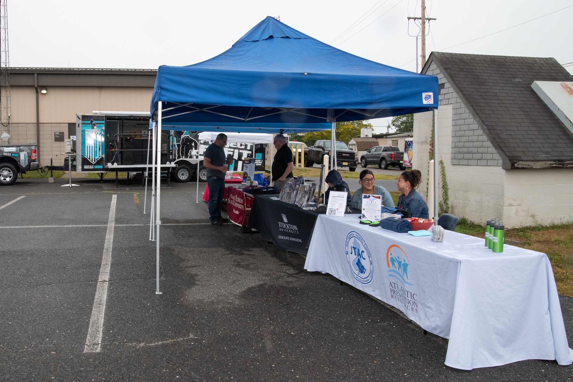Community vendors local to the 177th Fighter Wing, New Jersey Air National Guard, provide resources to unit members, during Community Assessment and Resilience Engagement (CARE) day at the 177th FW, Egg Harbor Township, New Jersey, Sept. 27, 2024. CARE day is a program in which members of the 177th FW can come together to celebrate community and new partnerships. (U.S. Air National Guard photo by Airman 1st Class Andrew Relyea)