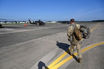 Two UH-60 Black Hawk helicopters with eight Louisiana Guardsmen departed Louisiana Oct. 8, 2024, for staging sites near Tallahassee, Florida. These assets will be prepositioned for rapid aerial search and rescue operations as soon as conditions allow following the arrival of Hurricane Milton.