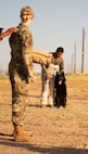 Lt. Marsh working with military working dogs