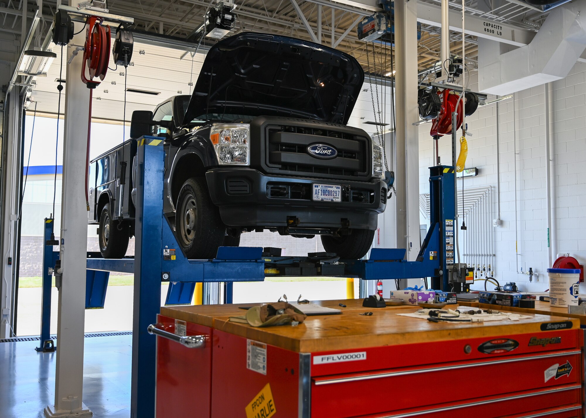 Photos of the renovated vehicle maintenance facility