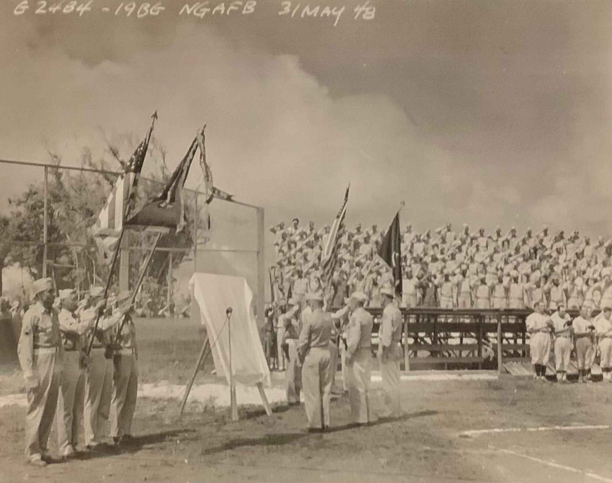 B-29 #44-61700 Memorial Field Dedication at Andersen Air Force Base, May 31,1948. (Courtesy Photo)