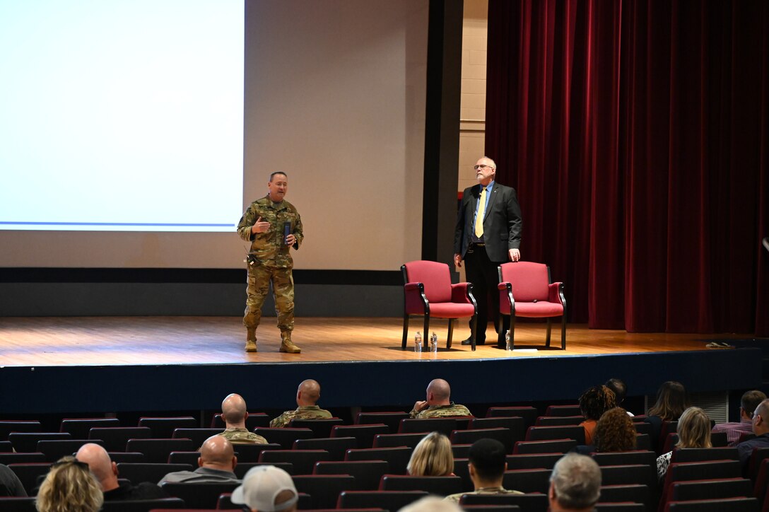 Col. Filcek and Dr. Davis hosted a town hall at Sheppard Air Force Base, Texas.