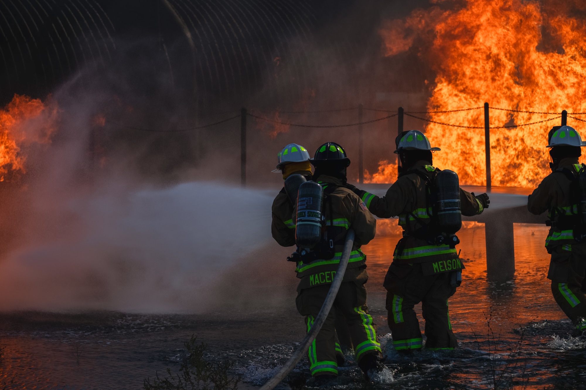 Firefighters put out fire