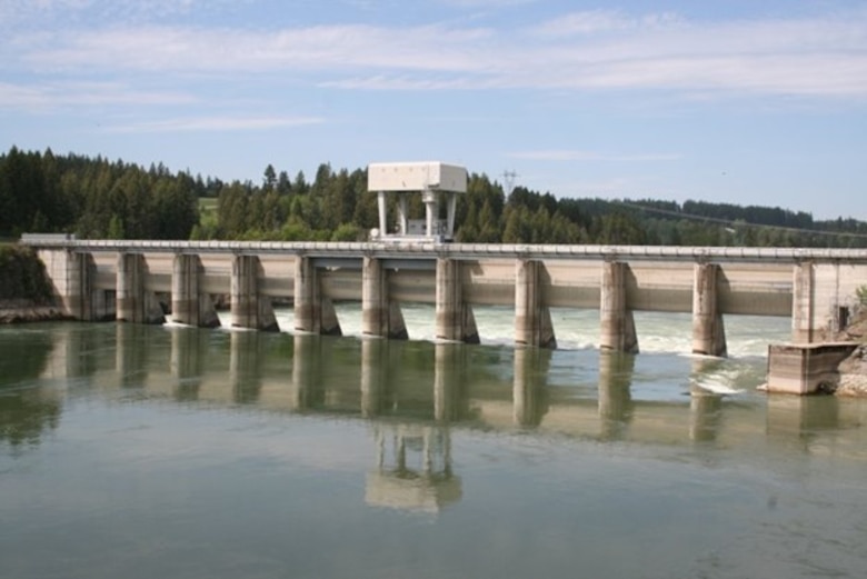 Photo of Albeni Falls Dam, in Oldtown, Idaho.