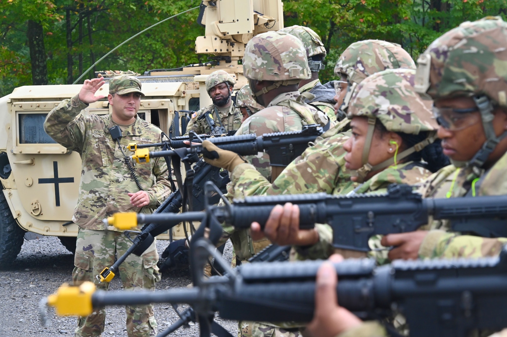 Participants in the District of Columbia Army National Guard’s Junior Leaders Course participate in a field training exercise (FTX) at Camp Dawson, West Virginia, on Sept. 25, 2024. This was the DCARNG’s second Junior Leaders Course and was established to grow and empower the DCANG’s next generation of enlisted leaders from within the organization’s ranks.