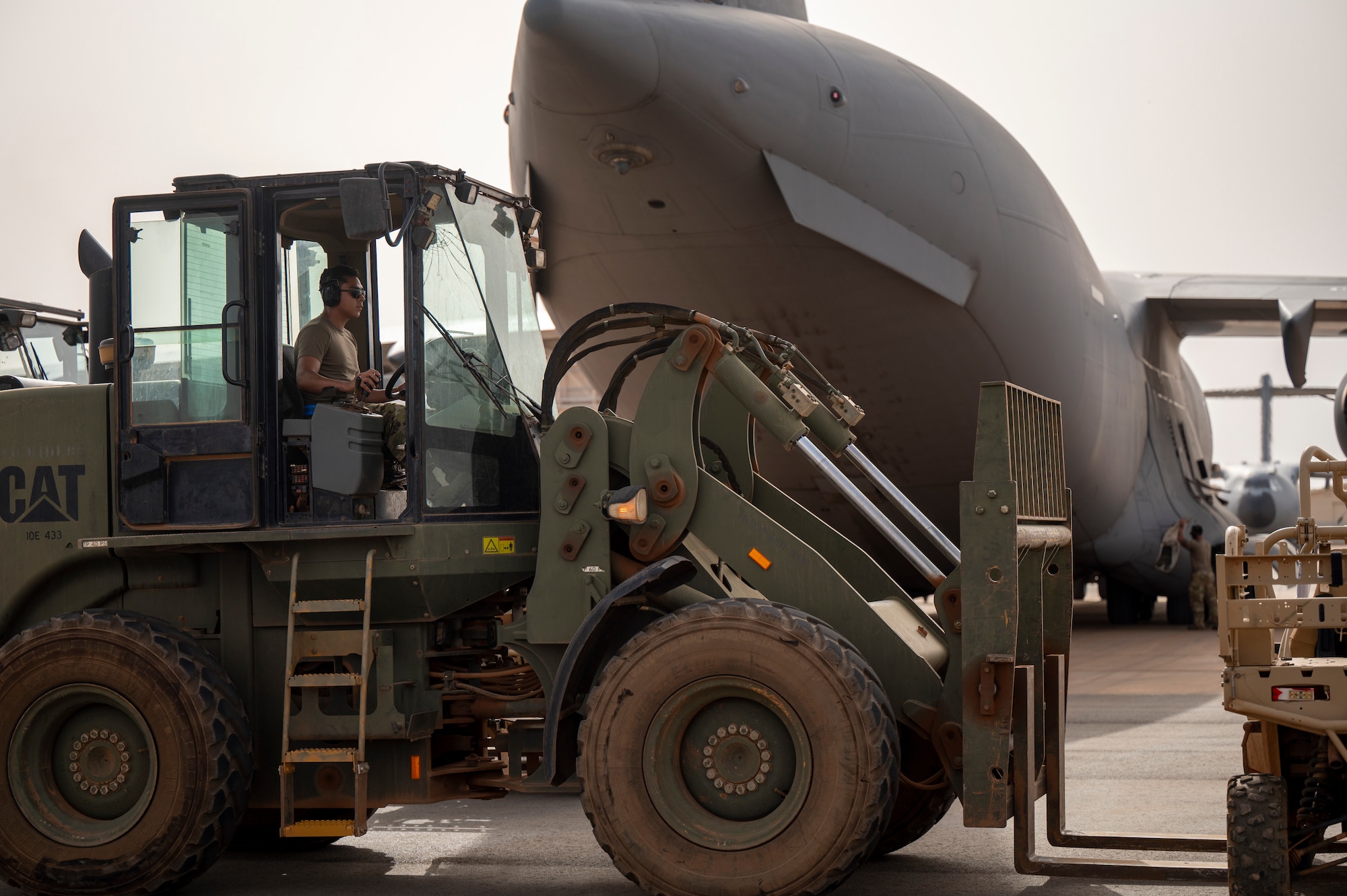 Person drive forklift.