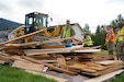 Members of the Alaska Organized Militia, including service members from the Alaska National Guard, Alaska Naval Militia, and Alaska State Defense Force, work with local authorities and tribal emergency operations to remove disaster debris in the Mendenhall Valley, Juneau, Alaska, Aug. 10, 2024, following the recent glacial outburst flood. As of Aug. 12, Joint Task Force-Juneau members have cleared more than 2,000 cubic yards of debris, including household garbage, furniture, and construction materials. This effort marks the largest domestic disaster response by the Alaska Organized Militia since the Typhoon Merbok response to Western Alaska in 2022.