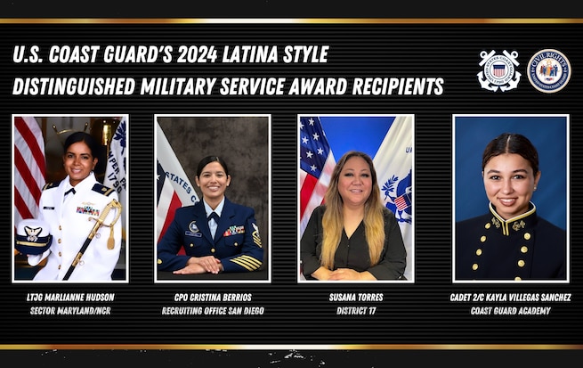 LATINA Style recently honored four Coast Guard workforce personnel—three members and one civilian professional—for their roles in strengthening the Latina community through outstanding service and leadership, during June 2023 to June 2024.