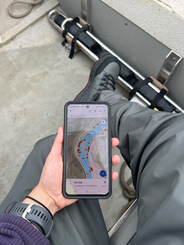 The Field Maps app allows users to view existing project data and plot new locations of logs, critical to USACE's Engineering with Nature (EWN) program designed to help improve ecosystem function in the Kootenai River downstream of the dam.