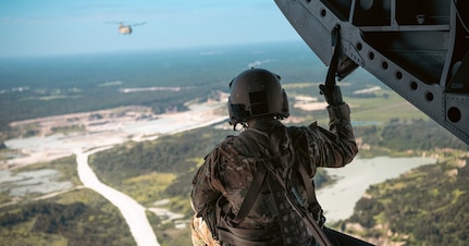 Florida Army National Guard Soldiers with the 1-111th General Support Aviation Battalion conduct flight operations in Florida amid Hurricane Milton response efforts Oct. 10, 2024.