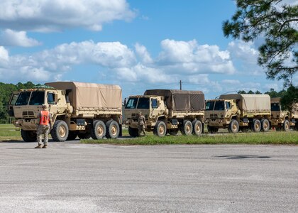 New Jersey Army National Guard Soldiers assigned to 42nd Regional Support Group arrive at Camp Blanding Joint Training Center in Starke, Fla., Oct. 11, 2024. Following the impact of Hurricane Milton, more than 3,000 National Guardsmen from various states volunteered to provide support to Florida.