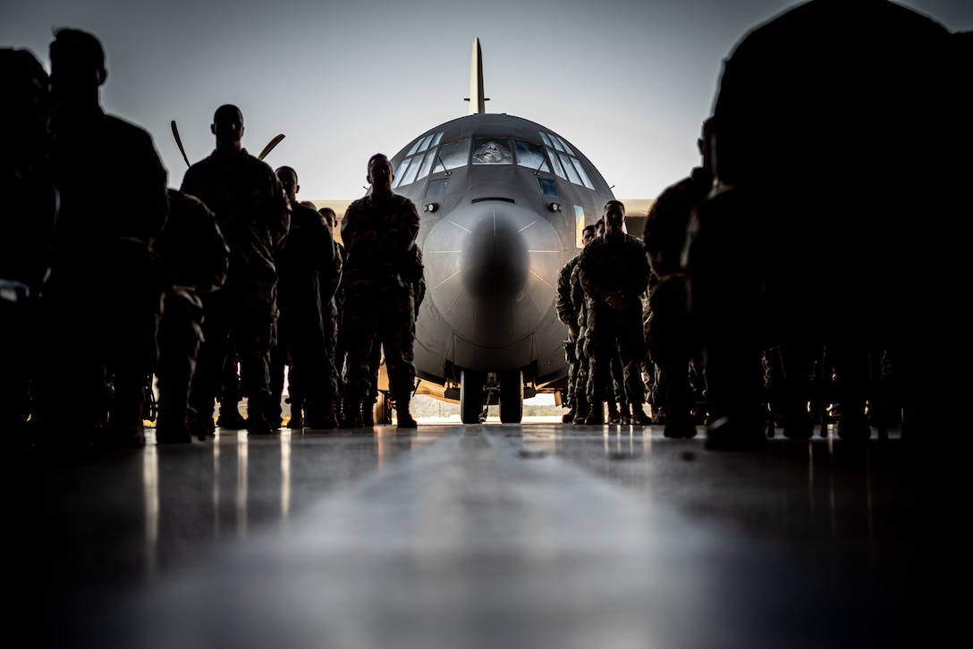 Members of the 123rd Airlift Wing attend a change-of-command ceremony at the Kentucky Air National Guard Base in Louisville, Ky., Oct. 11, 2024, in which command of the wing was transferred to Col. Matthew Quenichet, a career navigator and longtime member of the unit. Quenichet is replacing Col. Bruce Bancroft, who will be moving into a new leadership role at Joint Force Headquarters—Kentucky. (U.S. Air National Guard photo by Master Sgt. Joshua Horton)