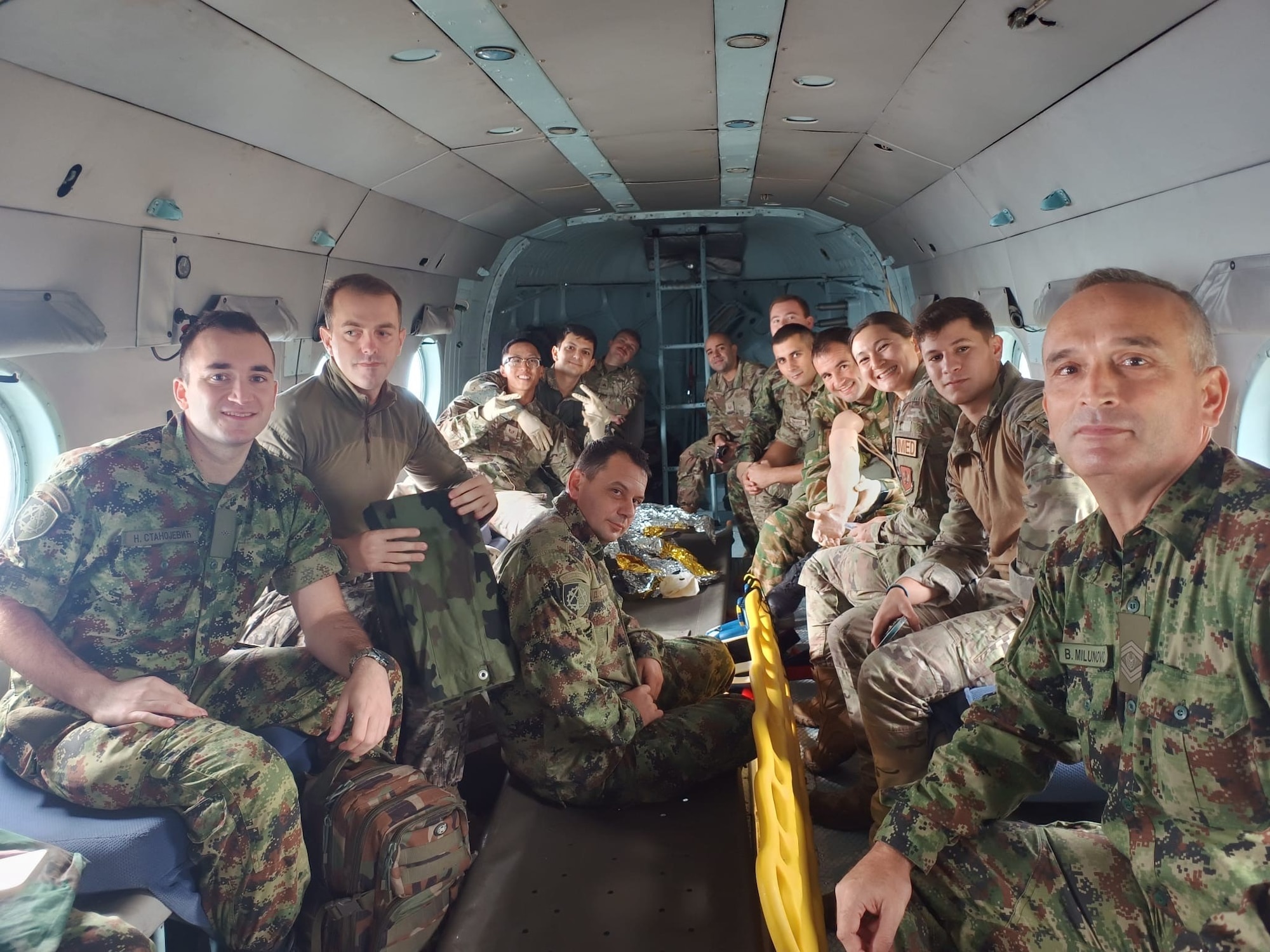 Medics from Bosnia, Montenegro, Greece, Azerbaijan, and the U.S. pose for a photo at The Serbian Armed Forces Medical Logistics Training Center in Niš, Serbia